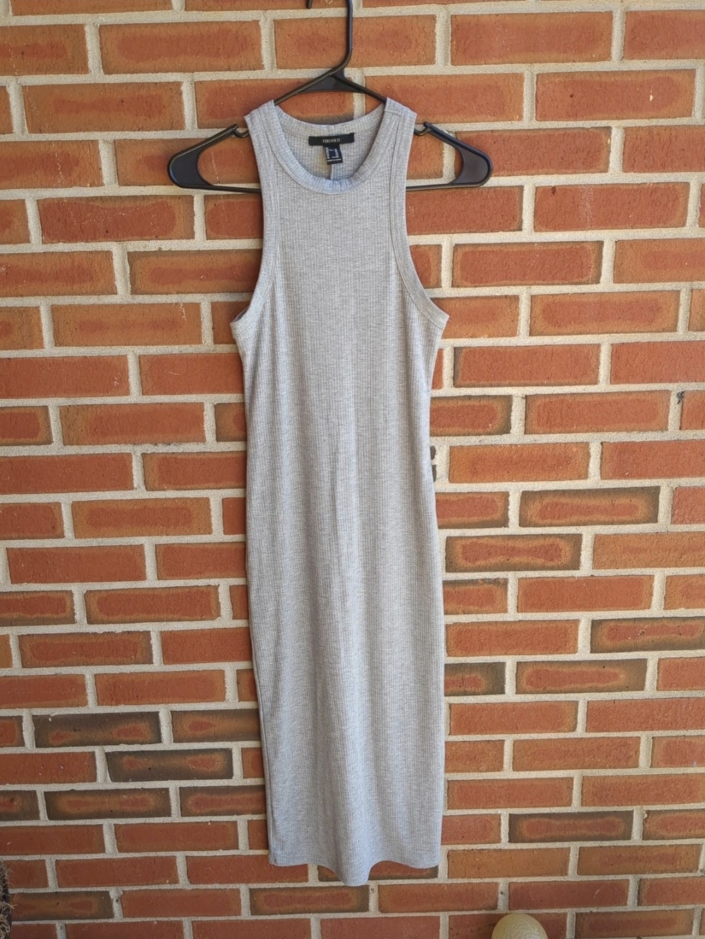 Forever 21 Ribbed Maxi Dress in Gray Size XS